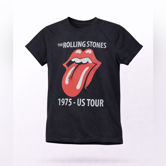 The Rolling Stones Tops - The Rolling Stones Women’s 1975-US Tour Graphic T-shirt Size XS Faded Black​​